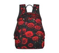 YQxwJL Monarch Butterfly Print Lightweight Backpack College Backpack for Men Women, Many Red Roses, One Size
