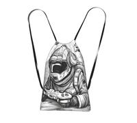 YQxwJL Monochrome Sketch Style Gaming Print Drawstring Backpack Foldable Drawstring Bag Large Capacity Gym Bag Track Bag For Women Men
