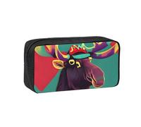 YQxwJL Moose Print Big Capacity Pencil Case Pen Pouch, 600d Oxford Fabric Pencil Bag With Sturdy Zipper School Supplies