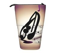YQxwJL Music Note Patterns Print Zippered Pencil Pouch Organizers Telescopic Pencil Bag Pen Holder Stationery Case For Office