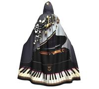 YQxwJL Music Note Pianos print Halloween Hooded Robe Cloak for Adult Men Women Wizard Vampire Knight Fancy Cape Costume