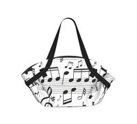 YQxwJL Music Note Print 2-In-1 Picnic Blanket And Tote Bag, Outdoor Beach Mat 94cm Foldable Ground Cover For Camping