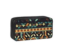 YQxwJL Native American Patterns Print Big Capacity Pencil Case Pen Pouch, 600d Oxford Fabric Pencil Bag With Sturdy Zipper School Supplies