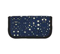 YQxwJL Navy Blue Sky And Star Print Canvas Fountain Pen Pouch Stylish Pen Case Organizer Bag Makeup Bags,For Everyday Travel