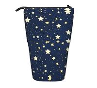 YQxwJL Navy Blue Sky And Star Print Zippered Pencil Pouch Organizers Telescopic Pencil Bag Pen Holder Stationery Case For Office