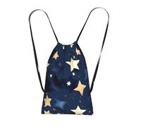 YQxwJL Navy Blue Sky And Stars Print Drawstring Backpack Foldable Drawstring Bag Large Capacity Gym Bag Track Bag For Women Men