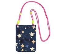 YQxwJL Navy Blue Sky And Stars Print Sling Bag For Men Women, Casual Mini Phone Purses, Anti-Theft Phone Bag, For Hiking Travel