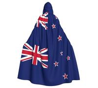 YQxwJL New Zealand Flag Print Carnival Cape Robe Cloak, Sorcerer Hooded Cloak, For Adults Halloween Cosplay Costumes