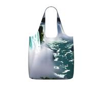 YQxwJL Niagara Fall Print Foldable Tote Bag Reusable Shopping Bag Tear Resistant Grocery Bag For Work Travel 25l Capacity, Black, One Size, Tote Backpacks