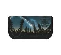YQxwJL Night Sky With Trees Print Canvas Fountain Pen Pouch Stylish Pen Case Organizer Bag Makeup Bags,For Everyday Travel