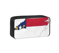 YQxwJL North Carolina State Flag Map Print Pencil Box Large Capacity Pencilcase Wear-Resistant Pen Organizer Bag Pouch for Office Makeup
