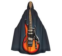 YQxwJL Orange Electric Guitars Print Carnival Cape Robe Cloak, Sorcerer Hooded Cloak, For Adults Halloween Cosplay Costumes