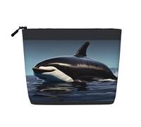 YQxwJL Orca Killer Whale print print Cosmetic Bag, Makeup Bag Organizer with Zipper Cute Make Up Pouches Travel Szie Toiletry Bag, Black, One Size