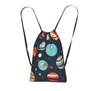 YQxwJL Outer Space Planet Print Drawstring Backpack Foldable Drawstring Bag Large Capacity Gym Bag Track Bag For Women Men