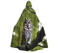 YQxwJL Owl Tree Branches print Halloween Hooded Robe Cloak for Adult Men Women Wizard Vampire Knight Fancy Cape Costume