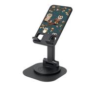 YQxwJL Owls On Tree Branches Print Rotating Phone Stand,Adjustable Foldable Phone Holder, Cell Phone Stand, for Office Home
