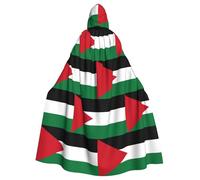 YQxwJL Palestine Flag1 Print Carnival Cape Robe Cloak, Sorcerer Hooded Cloak, For Adults Halloween Cosplay Costumes