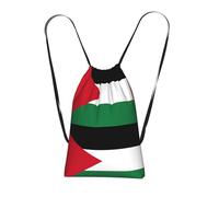 YQxwJL Palestinian Flag Print Drawstring Backpack Foldable Drawstring Bag Large Capacity Gym Bag Track Bag For Women Men