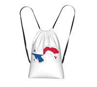 YQxwJL Panama Flag Map Print Drawstring Backpack Foldable Drawstring Bag Large Capacity Gym Bag Track Bag For Women Men