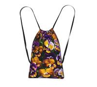 YQxwJL Pansy Perfection Print Drawstring Backpack Foldable Drawstring Bag Large Capacity Gym Bag Track Bag For Women Men