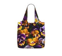 YQxwJL Pansy Perfection Print Foldable Tote Bag Reusable Shopping Bag Tear Resistant Grocery Bag For Work Travel 25l Capacity