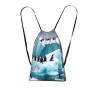 YQxwJL Penguins On The Iceberg Print Drawstring Backpack Foldable Drawstring Bag Large Capacity Gym Bag Track Bag For Women Men