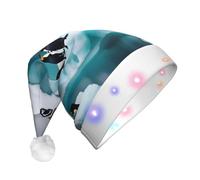 YQxwJL Penguins On The Iceberg Print Hat Light Up Christmas Felt Elf Hat Led Hats Adults For Women Men, Great Holiday Gift