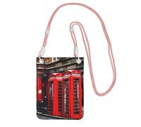 YQxwJL Phone Booth London Street Print Sling Bag For Men Women, Casual Mini Phone Purses, Anti-Theft Phone Bag, For Hiking Travel, Pink, One Size
