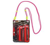 YQxwJL Phone Booth London Street Print Sling Bag For Men Women, Casual Mini Phone Purses, Anti-Theft Phone Bag, For Hiking Travel, Fuchusia, One Size