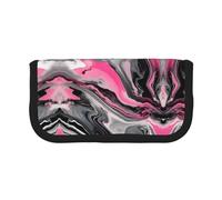 YQxwJL Pink Abstract Marble Gray Artistic Print Canvas Fountain Pen Pouch Stylish Pen Case Organizer Bag Makeup Bags,For Everyday Travel