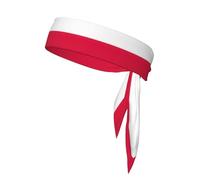 YQxwJL Polish Flag Print Head Tie Headbands For Men Women, Adjustable Bandana Sweatbands Hair Wrap Bands For Sports