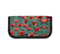 YQxwJL Poppy Flowers Print Print Canvas Fountain Pen Pouch Stylish Pen Case Organizer Bag Makeup Bags,For Everyday Travel