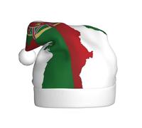 YQxwJL Portuguese Flag Map Print Santa Hat, Plush Christmas Hats, Holiday Festive Headwear, For Christmas Parties Everyday Wear