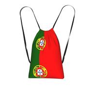 YQxwJL Portuguese Flag Print Drawstring Backpack Bags, String Backpack Cinch Sack Bags For Trip Beach For Daily Use