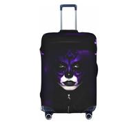 YQxwJL Purple Black Goth Spooky Print Travel Luggage Cover, Elastic Suitcase Cover Protector, For 18-32 Inch Baggage Suitcase, White, L