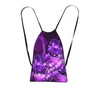 YQxwJL Purple Butterfly Print Drawstring Backpack Bags, String Backpack Cinch Sack Bags For Trip Beach For Daily Use