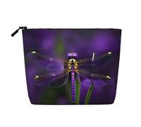YQxwJL purple dragonfly print Cosmetic Bag, Makeup Bag Organizer with Zipper Cute Make Up Pouches Travel Szie Toiletry Bag, Black, One Size