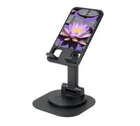 YQxwJL Purple Lotus Flower Print Rotating Phone Stand,Adjustable Foldable Phone Holder, Cell Phone Stand, for Office Home