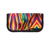 YQxwJL Rainbow Color Stripe Print Canvas Fountain Pen Pouch Stylish Pen Case Organizer Bag Makeup Bags,For Everyday Travel