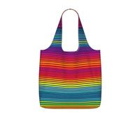 YQxwJL Rainbow Pattern Print Foldable Tote Bag Reusable Shopping Bag Tear Resistant Grocery Bag For Work Travel 25l Capacity, Black, One Size, Tote Backpacks