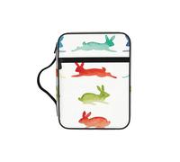 YQxwJL Rainbow Rabbit Print Bible Bag Pencil Case with Pen Slots Waterproof Cosmetic Bag Durable Phone Bag Tote Bag Handbag