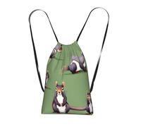 YQxwJL Red Squirrel Print Drawstring Backpack Foldable Drawstring Bag Large Capacity Gym Bag Track Bag For Women Men