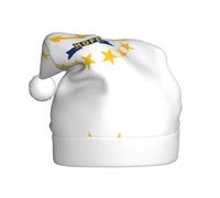 YQxwJL Rhode Island State Flag Print Santa Hat, Christmas Hats Adult, Xmas Holiday Hats For Women Men, Cozy Holiday Party Headwear