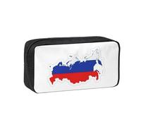 YQxwJL Russian Flag Map Print Big Capacity Pencil Case Pen Pouch, 600d Oxford Fabric Pencil Bag With Sturdy Zipper School Supplies