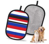 YQxwJL Russian Flag Print Electrostatic Pet Hair Remover Glove, Reusable Dog Cat Fur Removal for Couch and Bedding