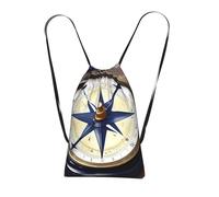 YQxwJL Sail Boat Nautical Compass Print Drawstring Backpack Foldable Drawstring Bag Large Capacity Gym Bag Track Bag For Women Men