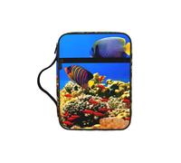 YQxwJL Sea Fish Pattern Print Bible Bag Pencil Case with Pen Slots Waterproof Cosmetic Bag Durable Phone Bag Tote Bag Handbag