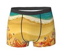 YQxwJL Shells On The Beach Print Essentials Mens Underwear Boxer Briefs, Comfortable And Soft Underwear Elasticity Mens Shorts Black