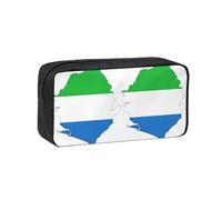 YQxwJL Sierra Leone Flag Map Print Big Capacity Pencil Case Pen Pouch, 600d Oxford Fabric Pencil Bag With Sturdy Zipper School Supplies
