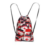 YQxwJL Small Canadian Flags Print Drawstring Backpack Foldable Drawstring Bag Large Capacity Gym Bag Track Bag For Women Men
